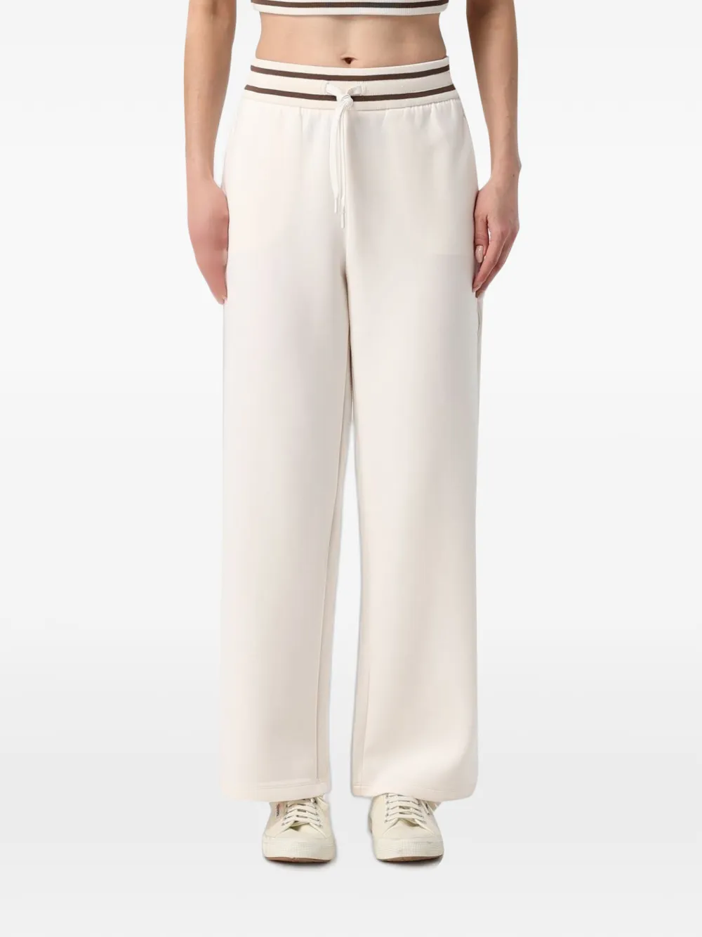 Emporio Armani drawstring-waistband track pants - Bianco
