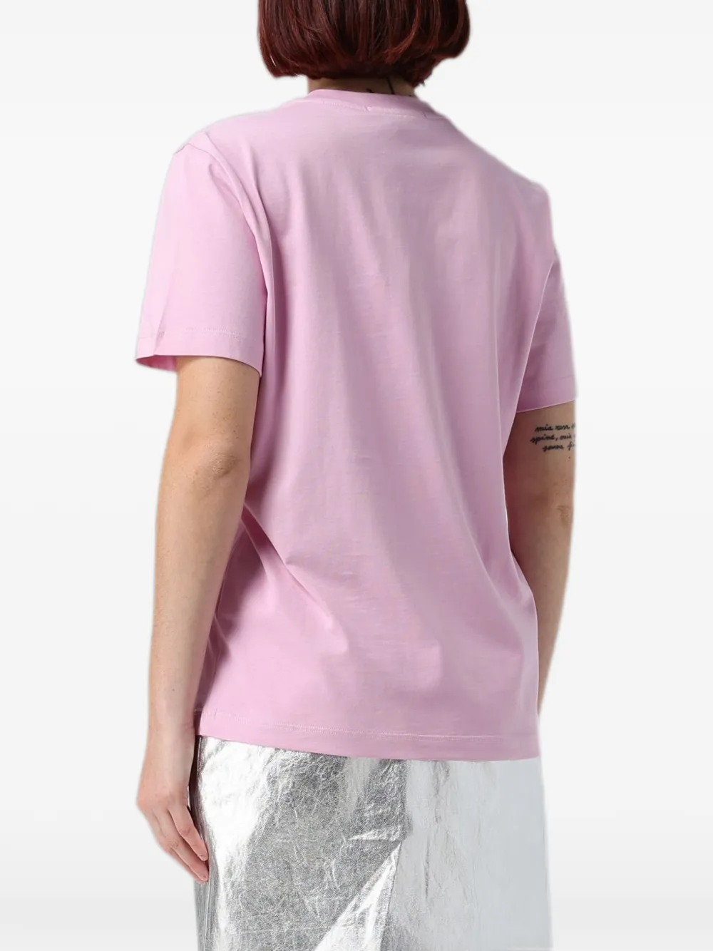 MSGM Katoenen T-shirt met logoprint Roze