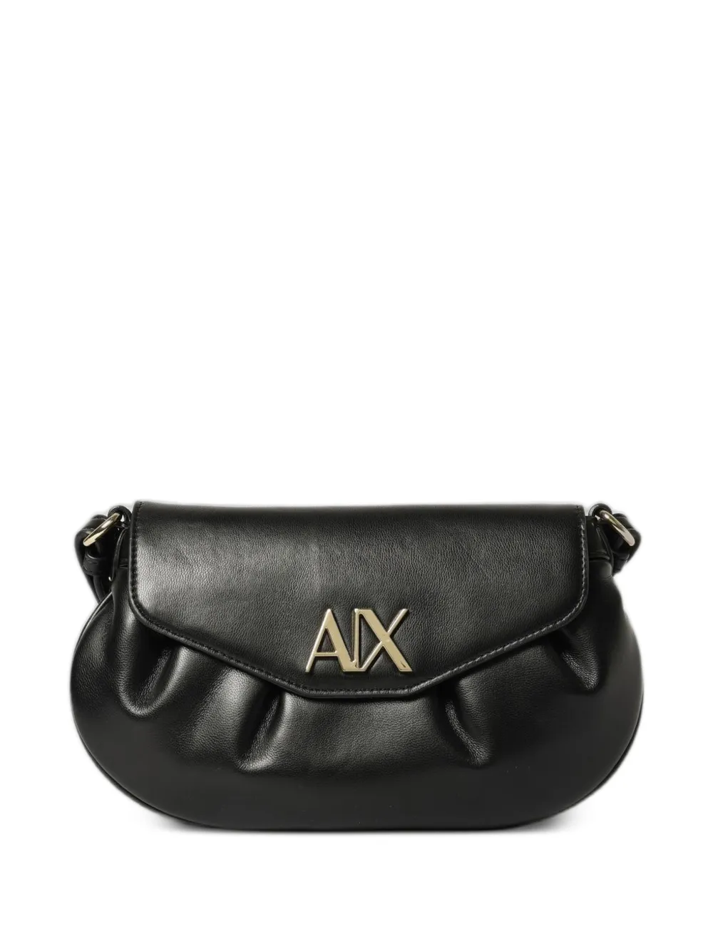 Armani Exchange logo-plaque gathered shoulder bag - Nero