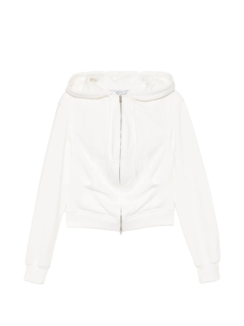 Pushbutton Draped Zip-up Hoodie In Animal Print