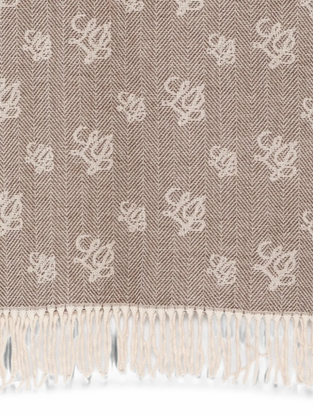 LIU JO Sjaal met visgraatpatroon en monogramprint Bruin