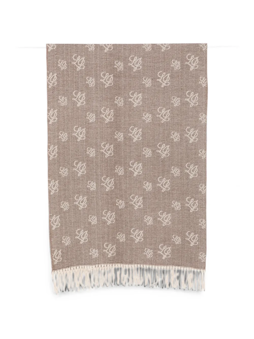 LIU JO herringbone monogram scarf - Marrone