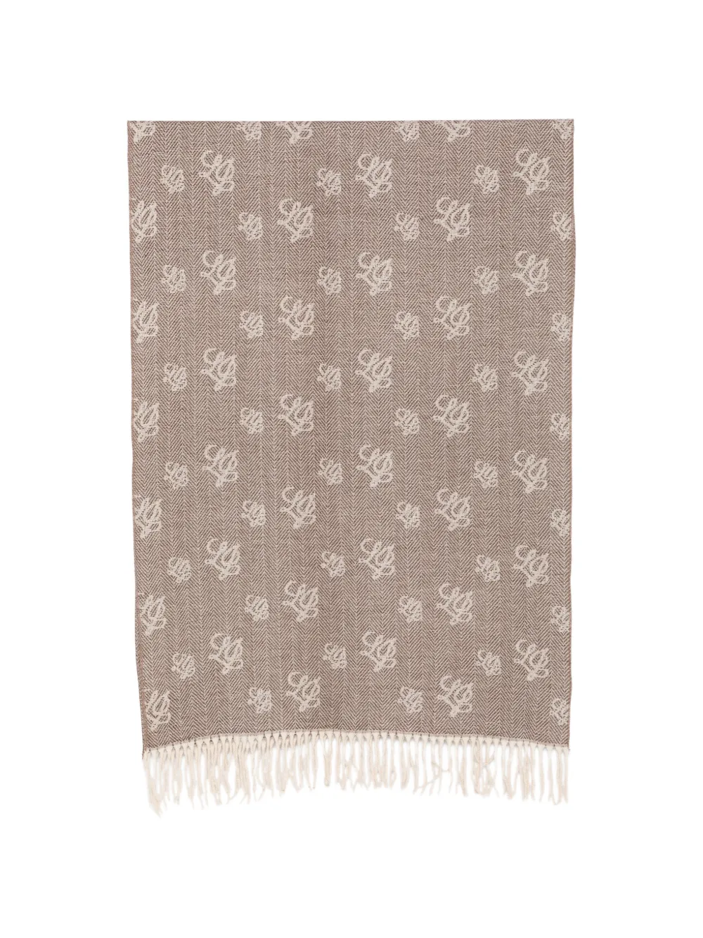 LIU JO herringbone monogram scarf - Marrone