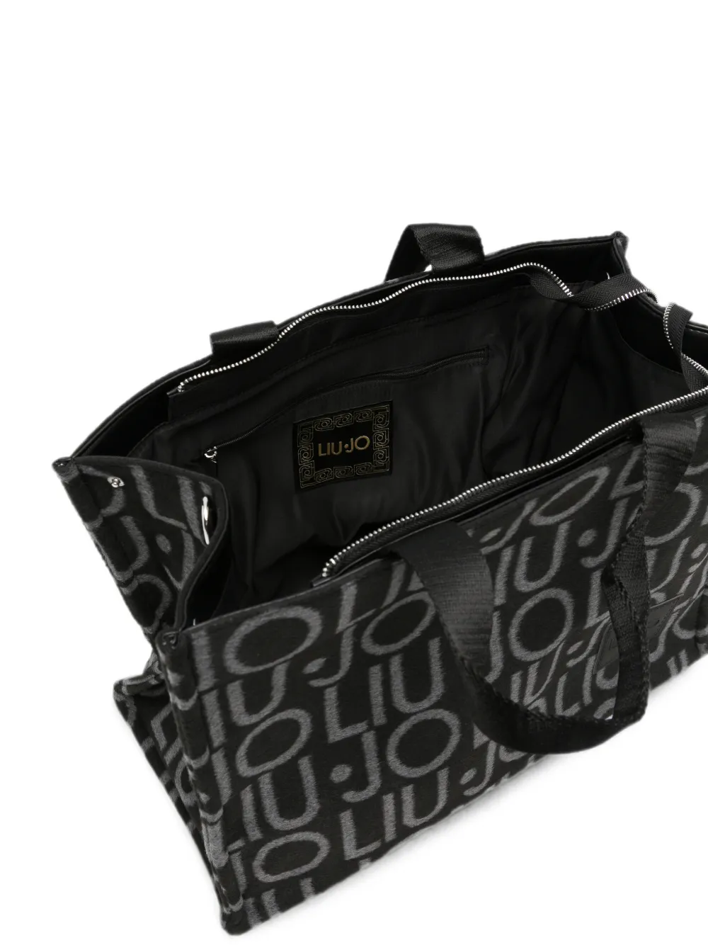 LIU JO shopper met handvat en logo-jacquard Zwart