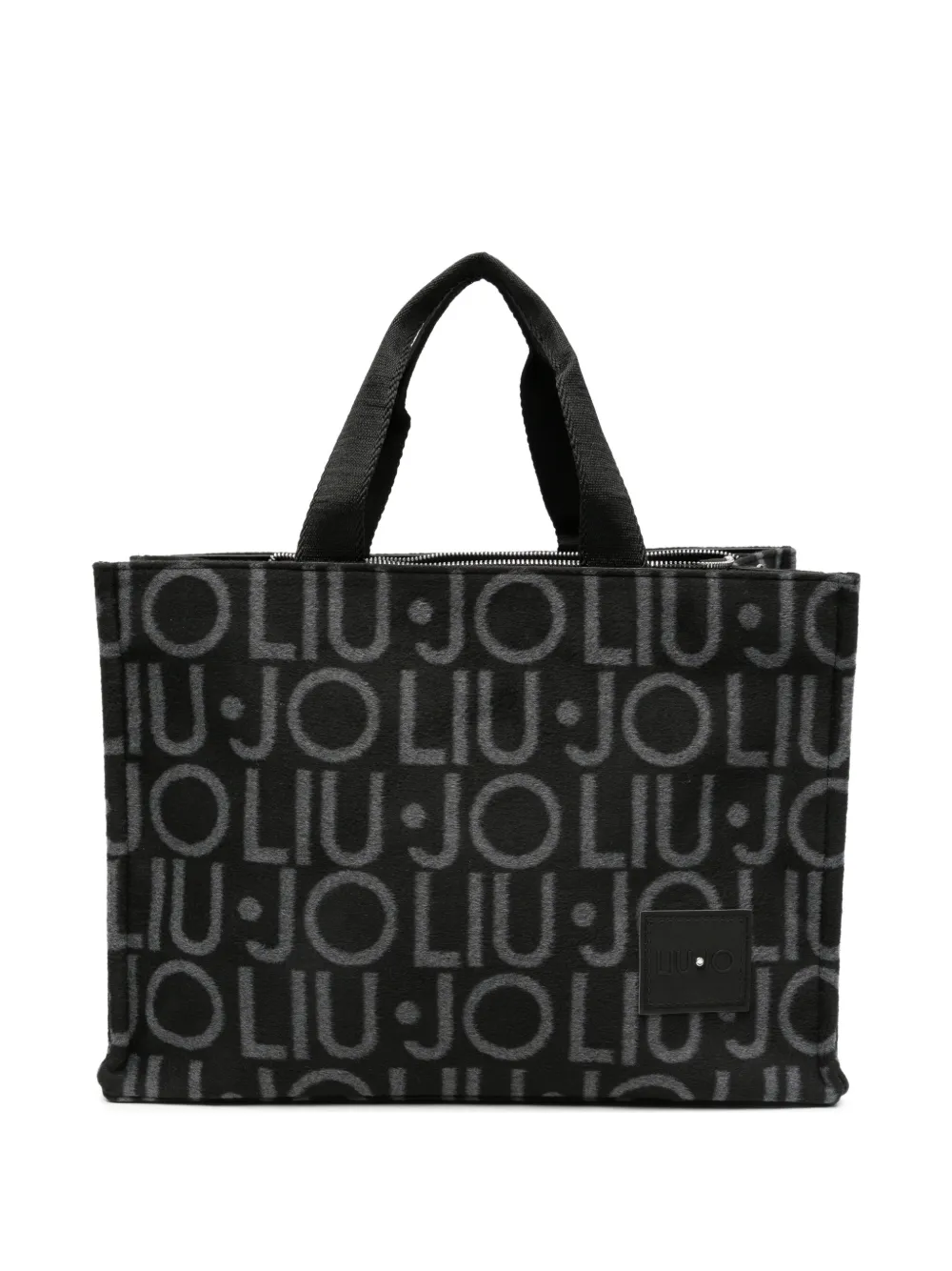 LIU JO logo-jacquard top-handle tote bag - Nero