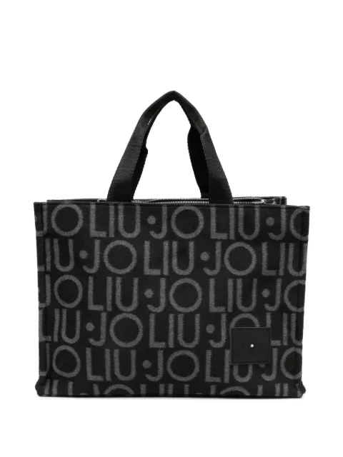LIU JO large check fabric tote bag