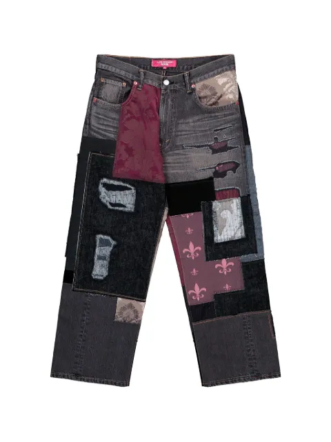 Junya Watanabe MAN patchwork-design button-fastening jeans