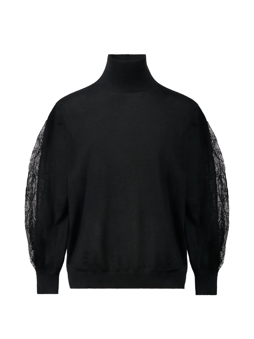 Fabiana Filippi lace-panelled high-neck sweater - Black