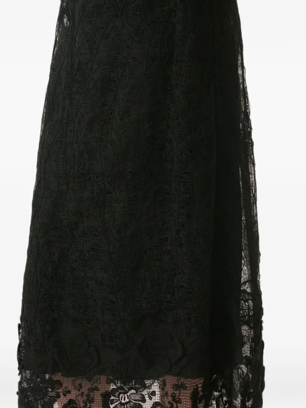 Fabiana Filippi Midi-rok met bloemenkant Zwart
