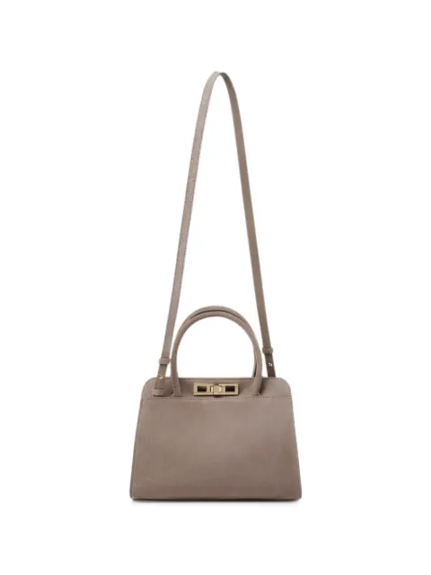 Fabiana Filippi small turn-lock suede tote bag