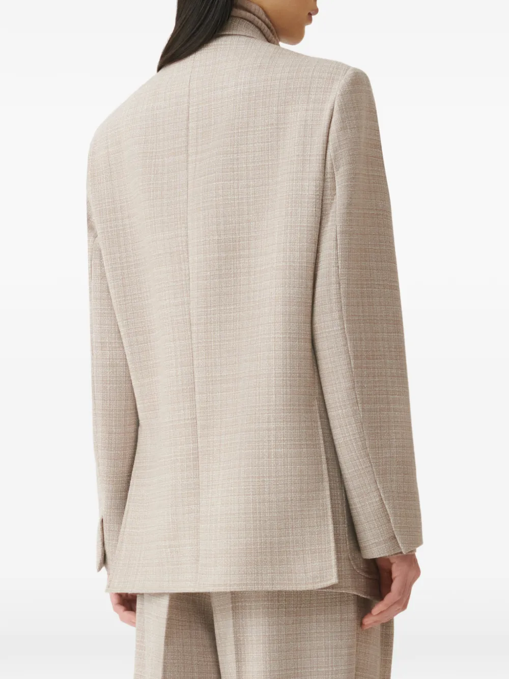 Fabiana Filippi Blazer met dubbele rij knopen en puntige revers Beige