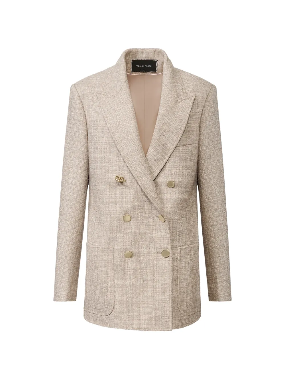 Fabiana Filippi double-breasted peak-lapels blazer - Toni neutri