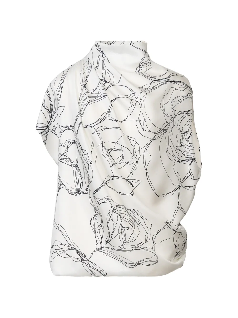 Fabiana Filippi floral-print draped top - White