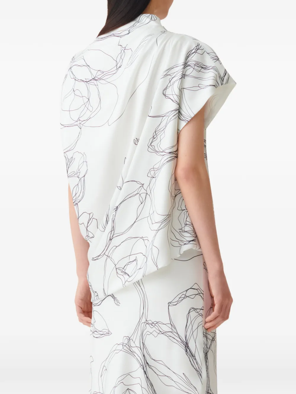 Fabiana Filippi Top met bloemenprint Wit