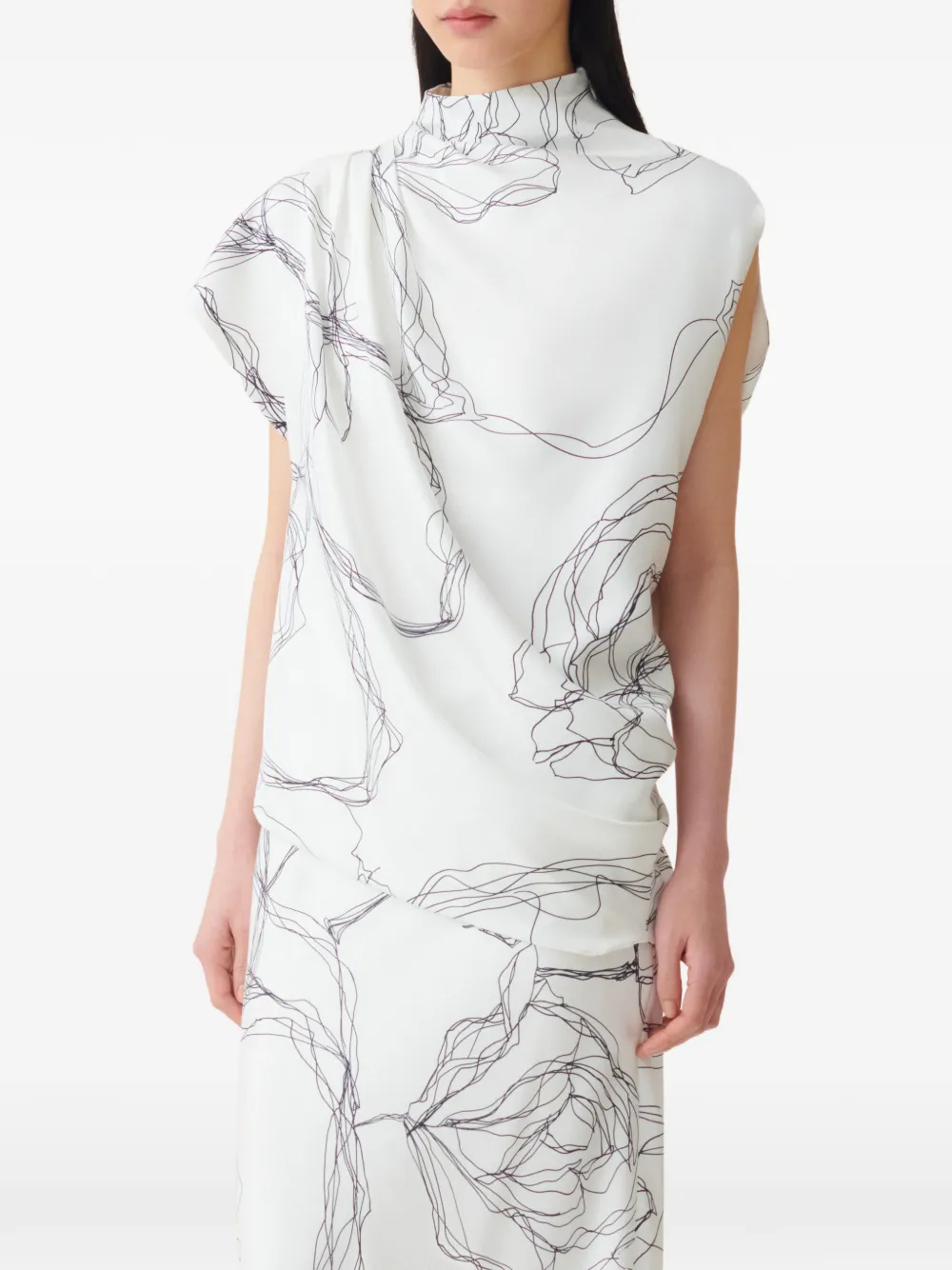 Fabiana Filippi Top met bloemenprint Wit