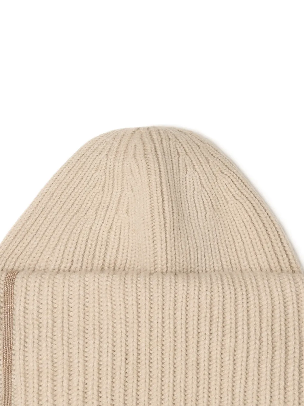 Fabiana Filippi Ribgebreide muts Beige