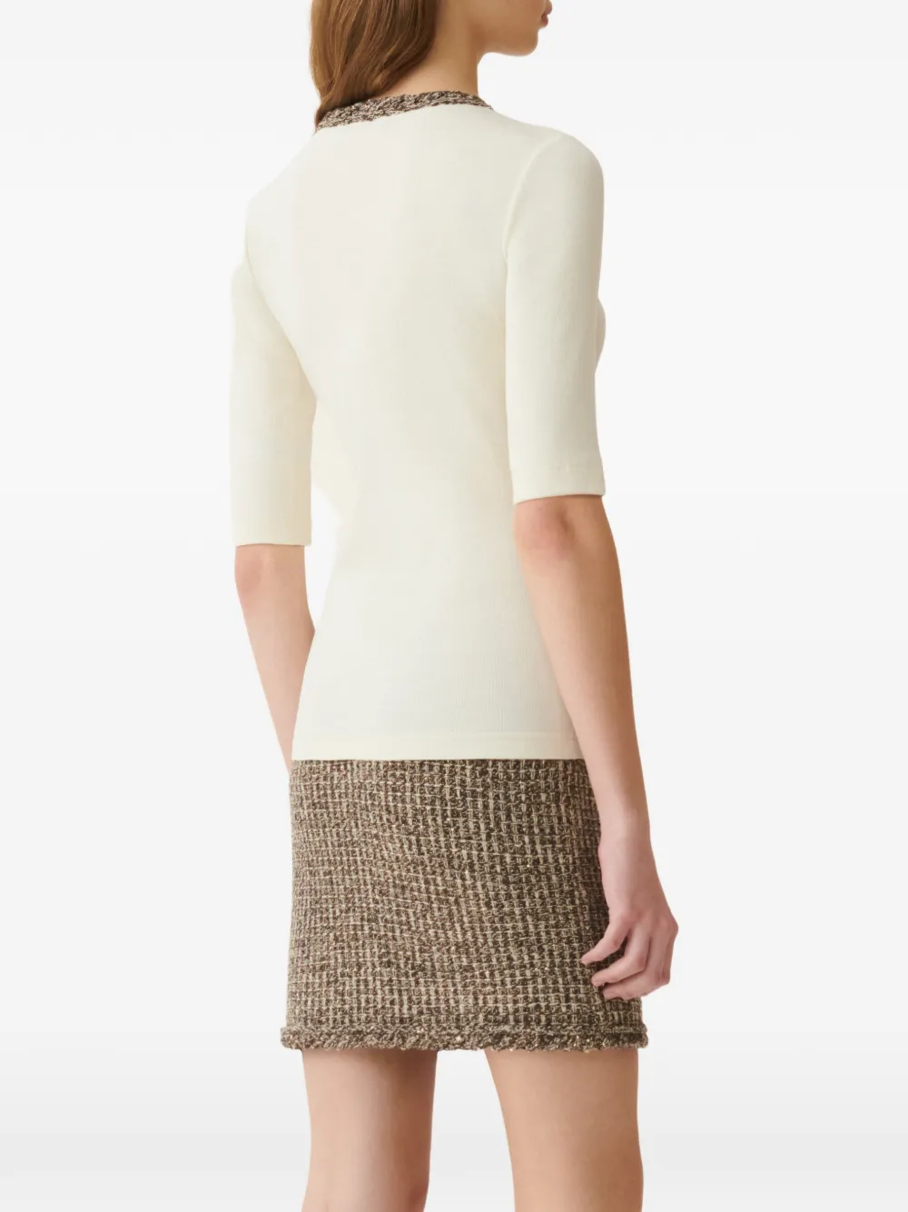 Fabiana Filippi T-shirt verfraaid met pailletten Beige