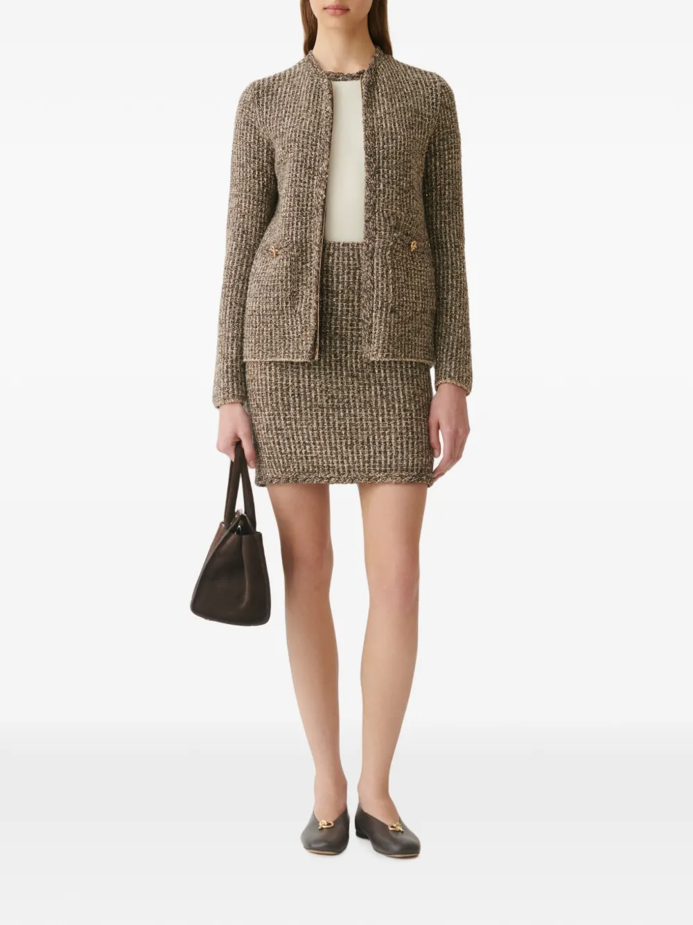 Fabiana Filippi T-shirt verfraaid met pailletten Beige