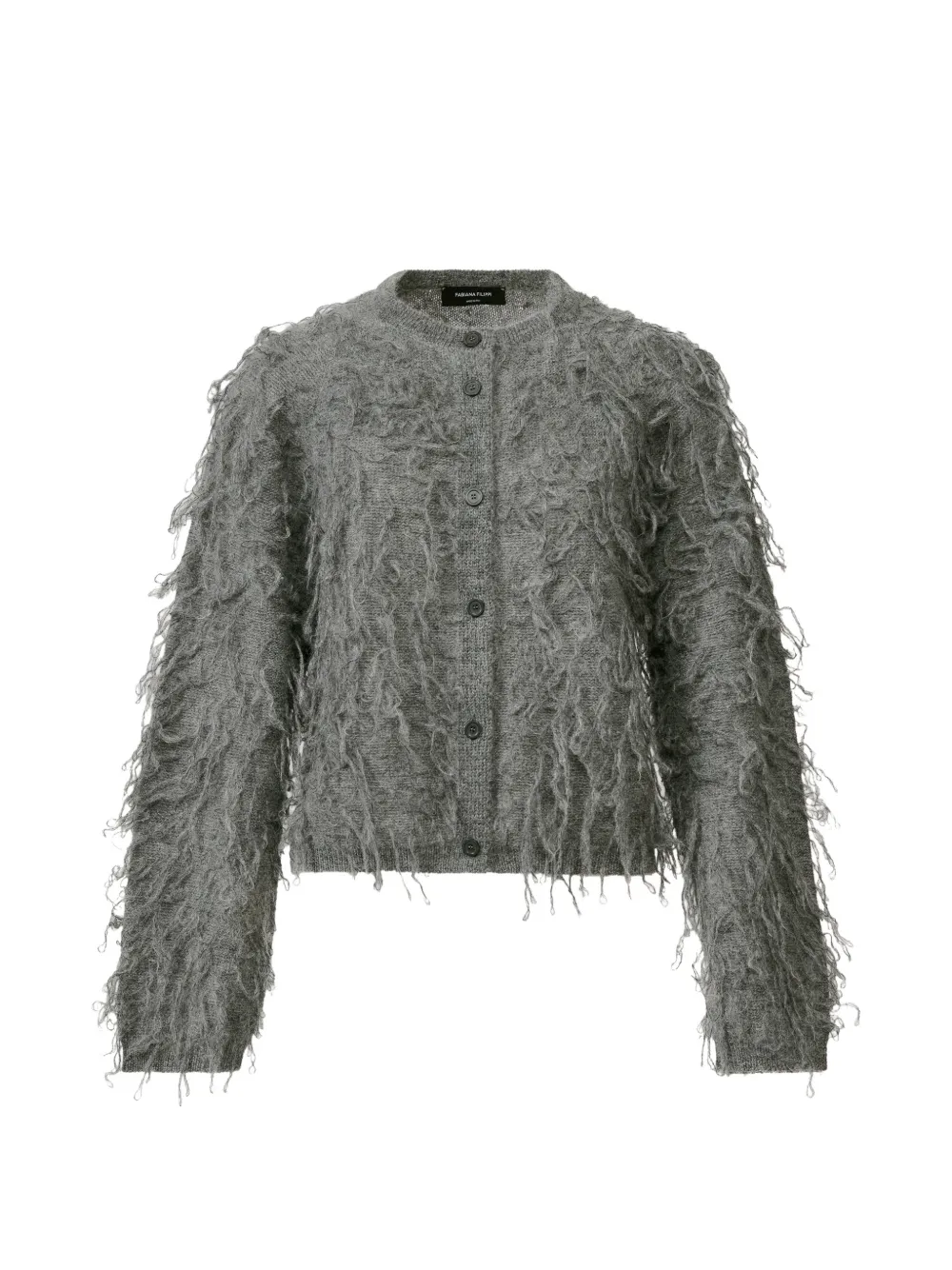 Fabiana Filippi fringed knit cardigan - Gris Fabiana Filippi fringed knit cardigan - Gris