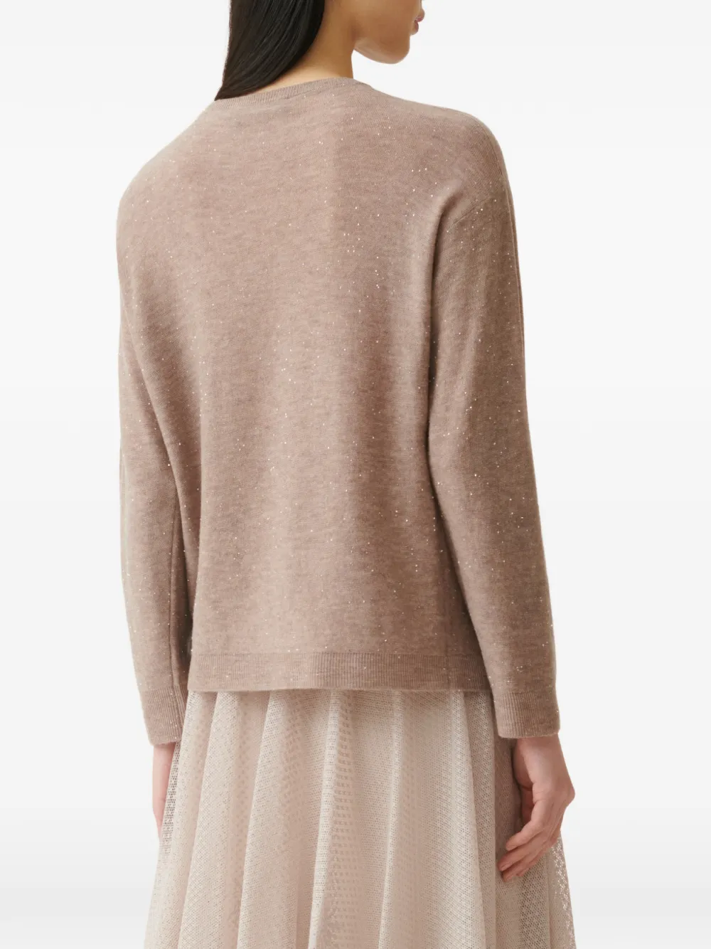 Fabiana Filippi Trui met pailletten Beige
