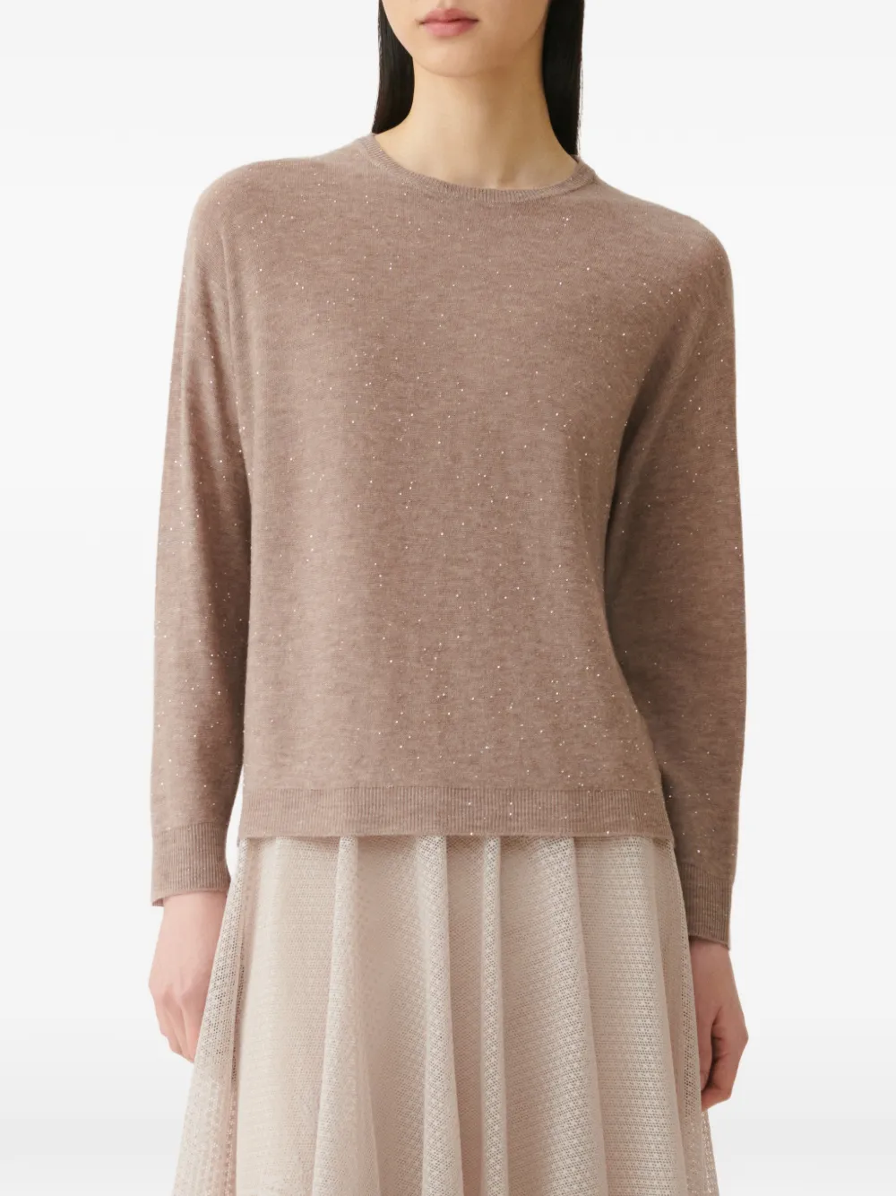 Fabiana Filippi Trui met pailletten Beige