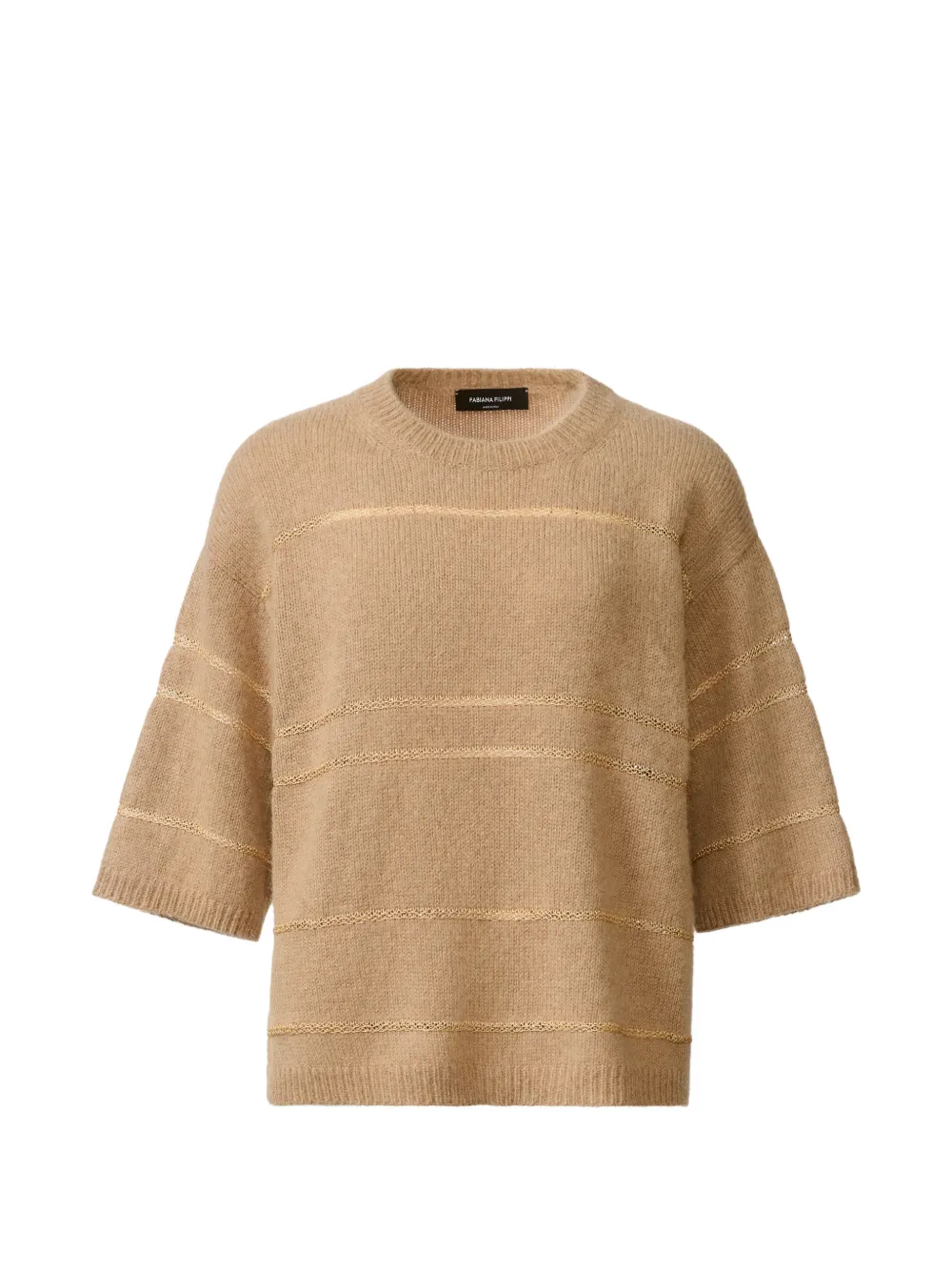 Fabiana Filippi striped short-sleeve sweater - Neutrals