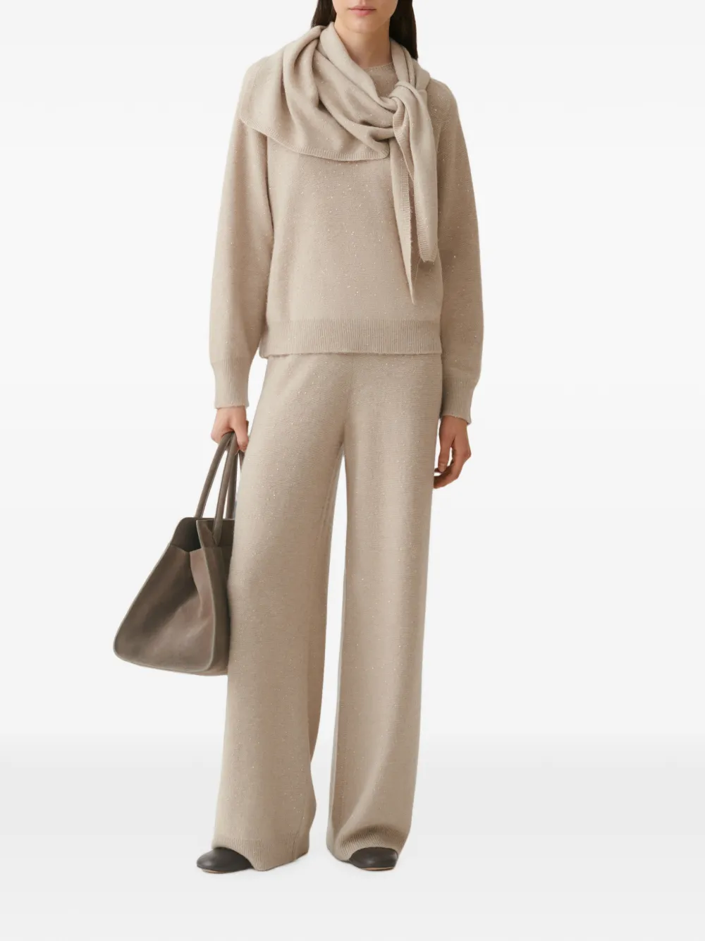 Fabiana Filippi Broek verfraaid met pailletten Beige
