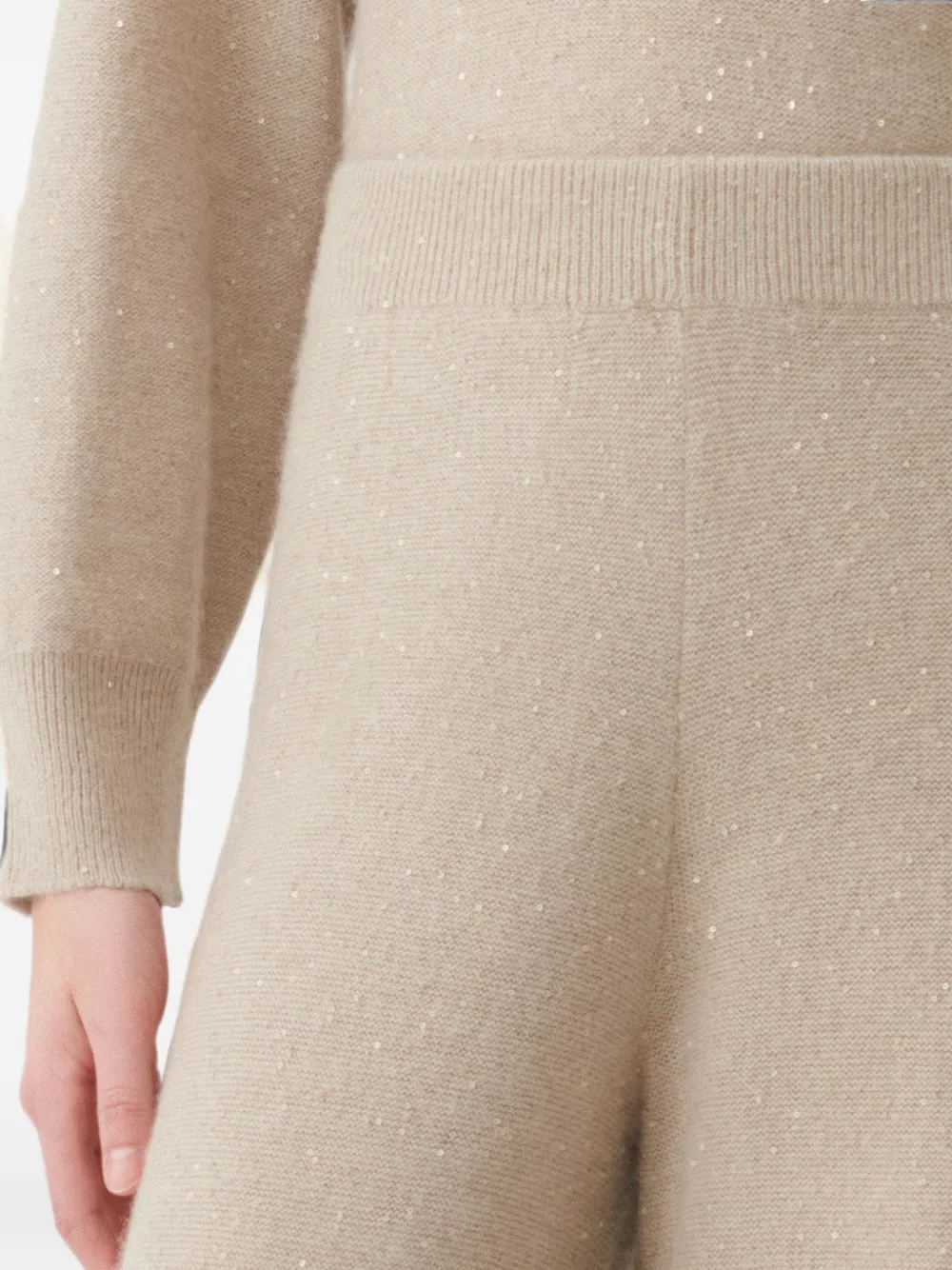 Fabiana Filippi Broek verfraaid met pailletten Beige