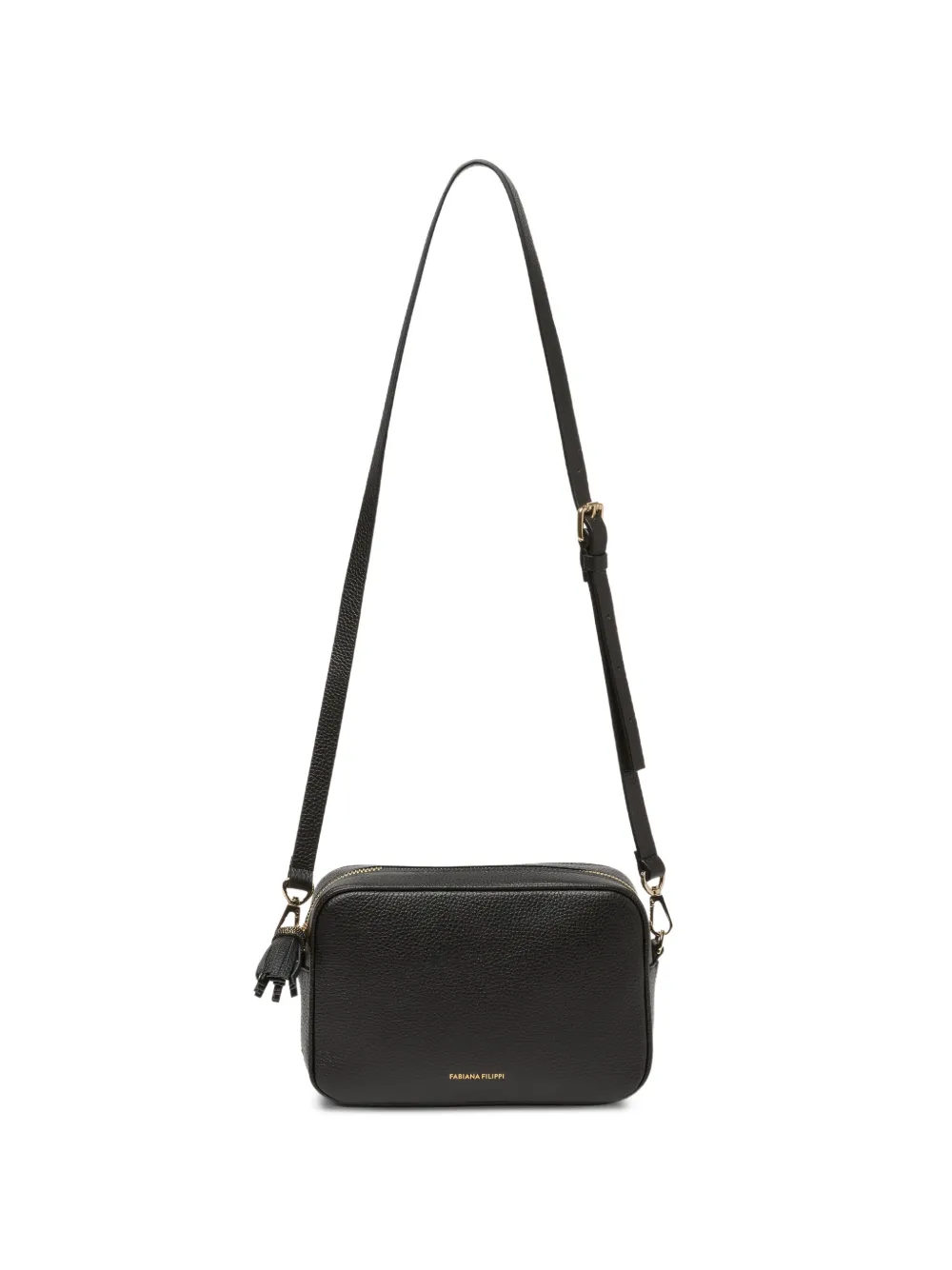 Fabiana Filippi tassel-detail pebbled shoulder bag - Black