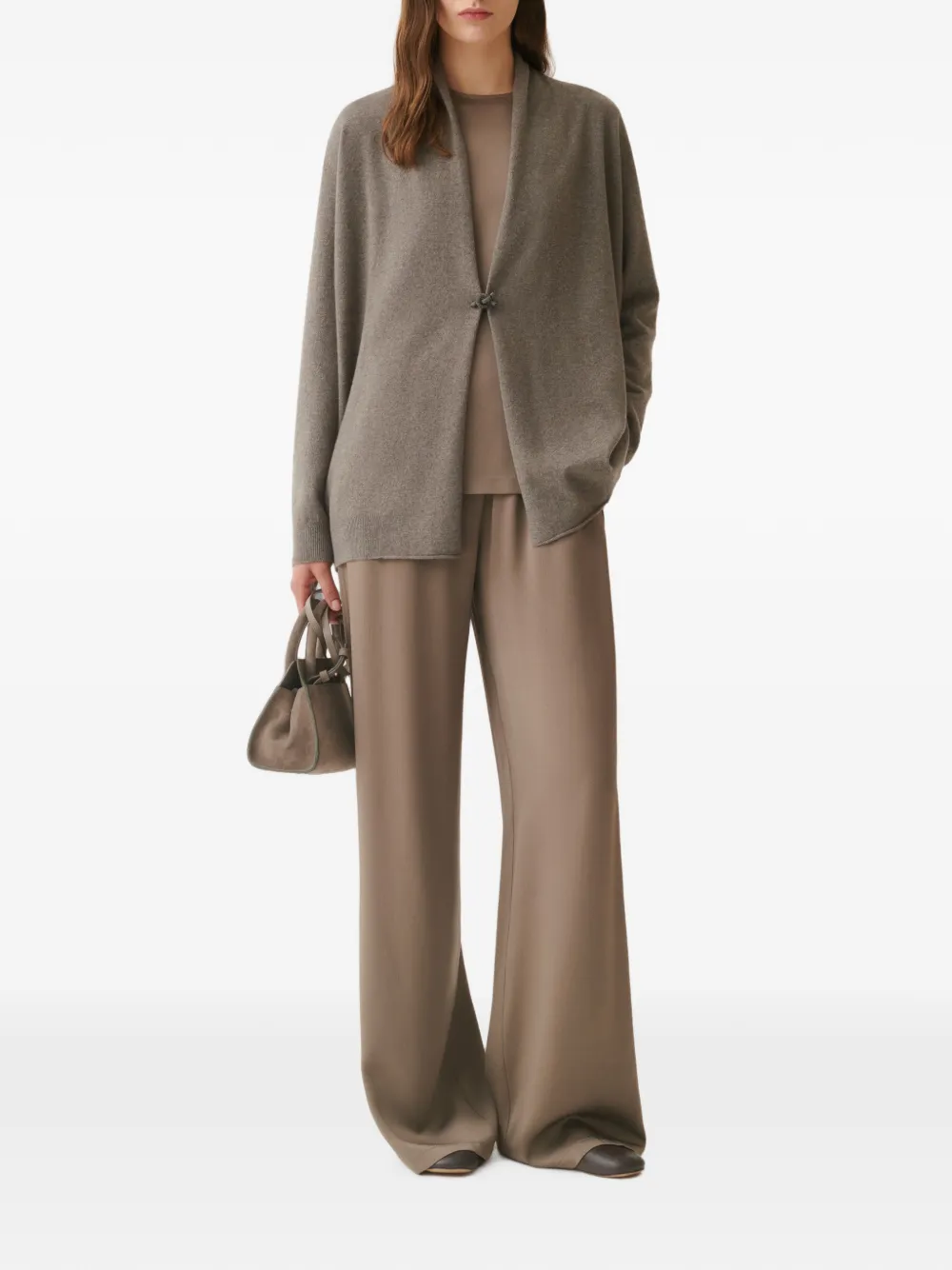 Fabiana Filippi Vest met verfraaide houtje-touwtjesluiting Beige
