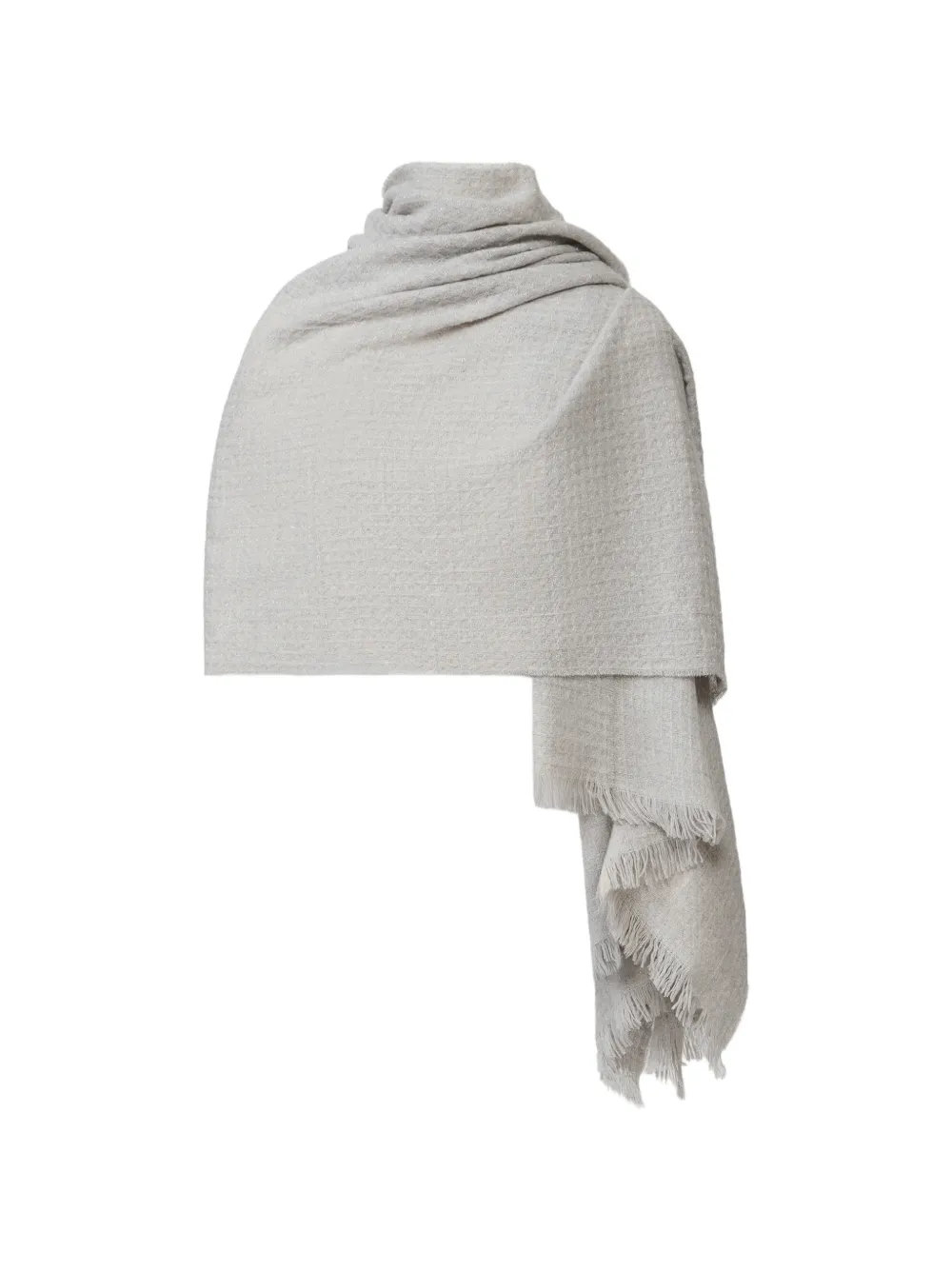 Fabiana Filippi waffle-knit frayed scarf - Grau