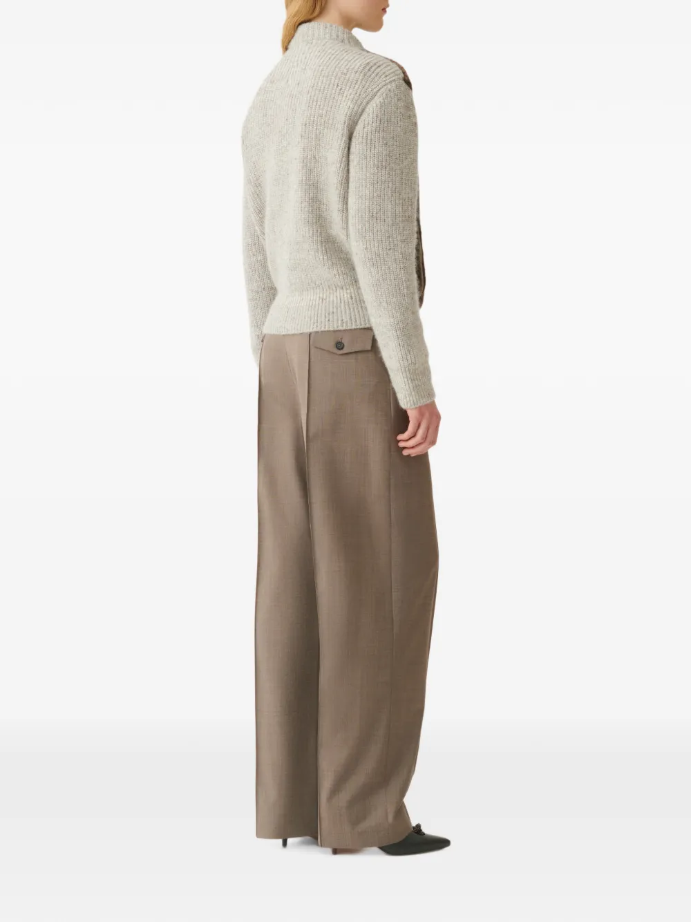 Fabiana Filippi Gebreid bomberjack met shearling vlak Bruin