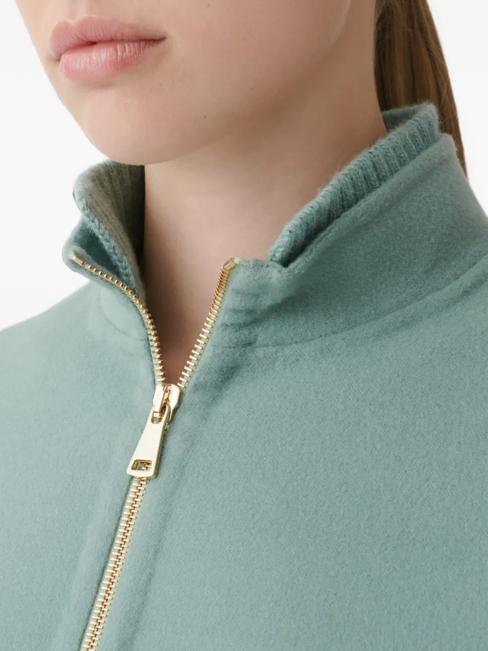 Fabiana Filippi zip-up high-neck Coat | Blue | FARFETCH GE