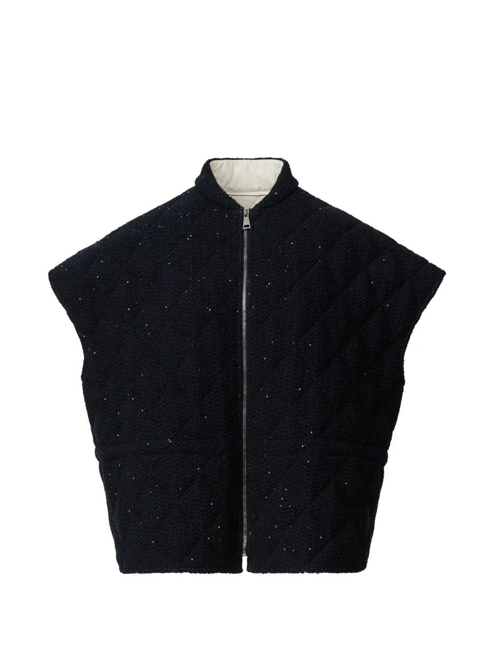 Fabiana Filippi sequin-embellished quilted coat - Blau