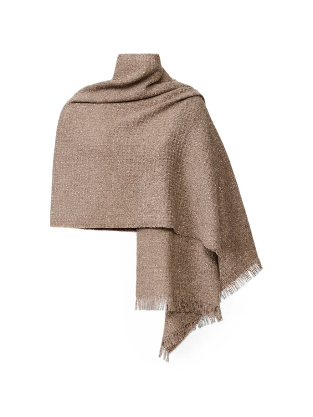 Fabiana Filippi frayed waffle-knit scarf - Marrone