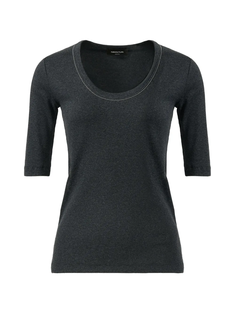 Fabiana Filippi bead-trim T-shirt - Grau