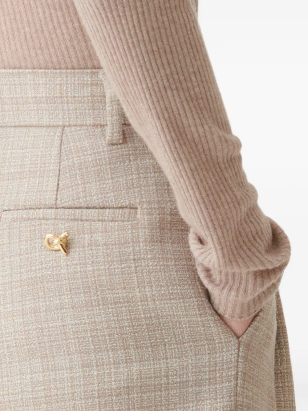 Fabiana Filippi Geruite plooibroek Beige