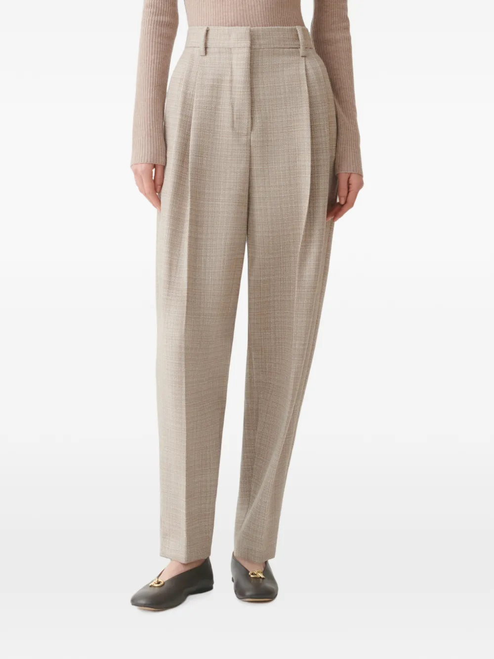 Fabiana Filippi Geruite plooibroek Beige