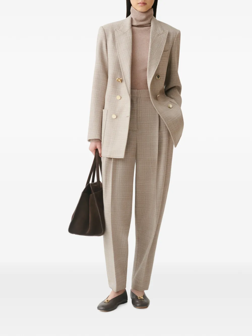 Fabiana Filippi Geruite plooibroek Beige