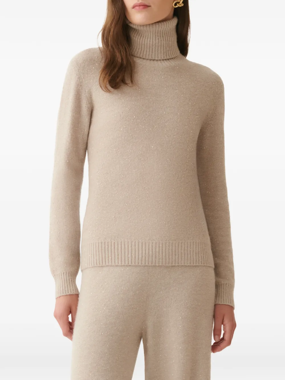 Fabiana Filippi Coltrui verfraaid met pailletten Beige