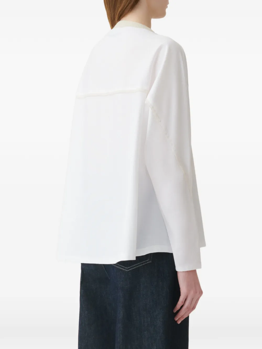 Fabiana Filippi T-shirt met geribbelde afwerking Wit