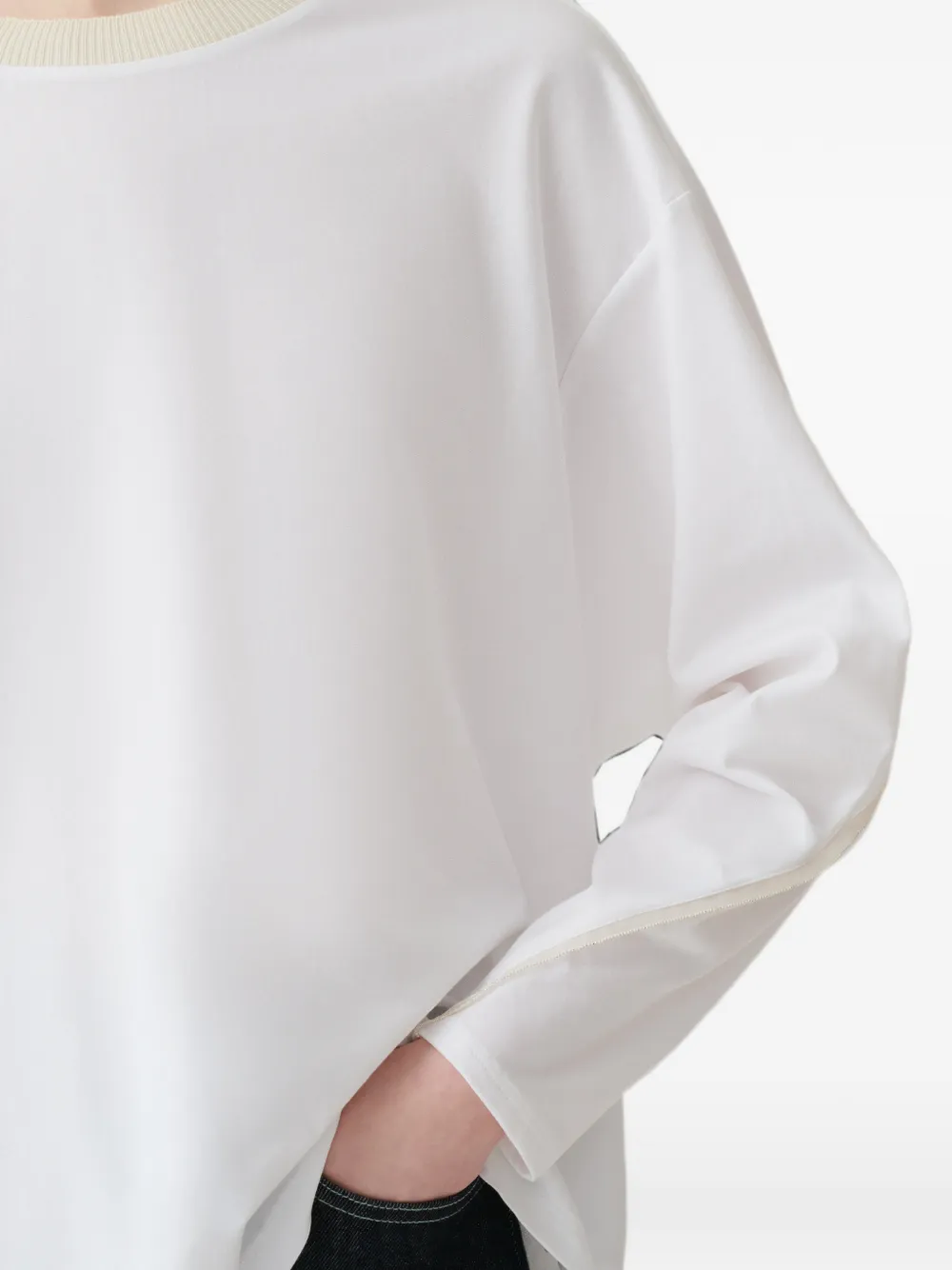 Fabiana Filippi T-shirt met geribbelde afwerking Wit