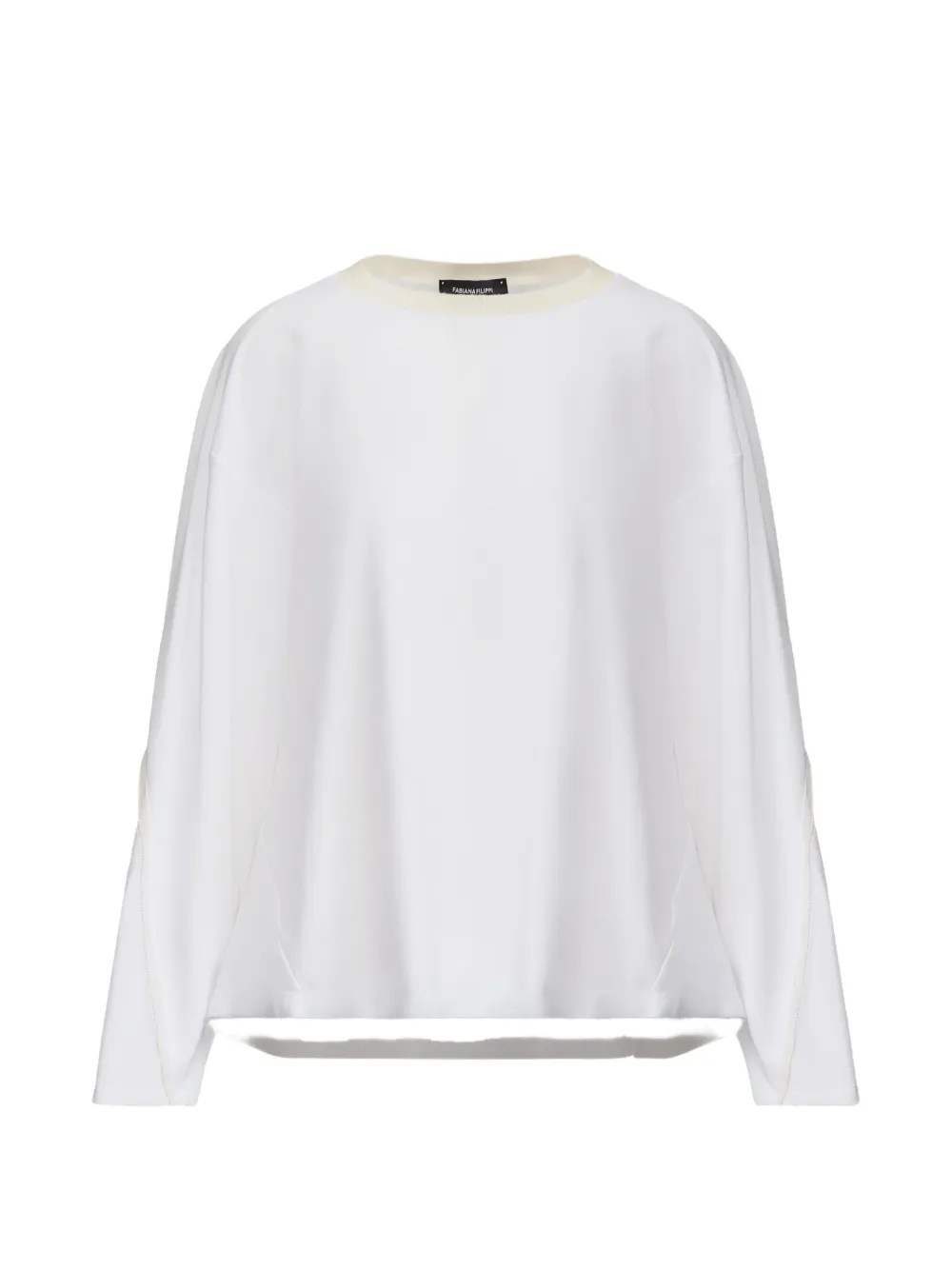 Fabiana Filippi ribbed-trim long-sleeve T-shirt - Weiß