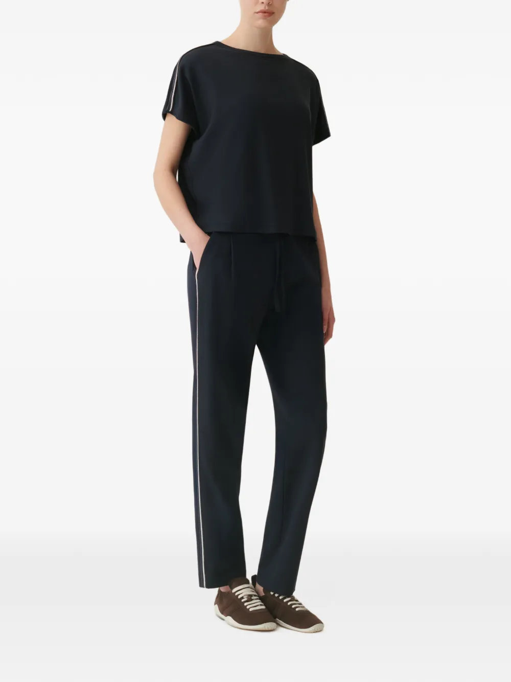 Fabiana Filippi T-shirt met streepdetail Blauw