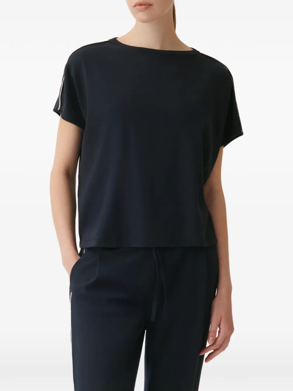 Fabiana Filippi T-shirt met streepdetail Blauw