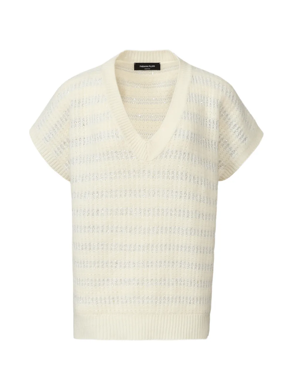 Fabiana Filippi sequin-embellished striped sweater - Bianco