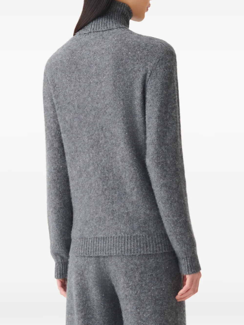 Fabiana Filippi sequin-embellished roll-neck sweater Grijs