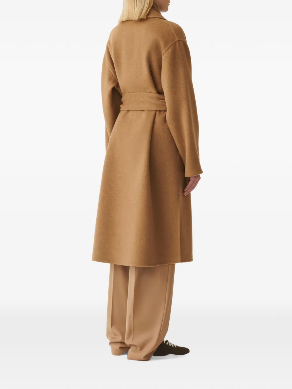 Fabiana Filippi belted shawl-lapel coat Bruin