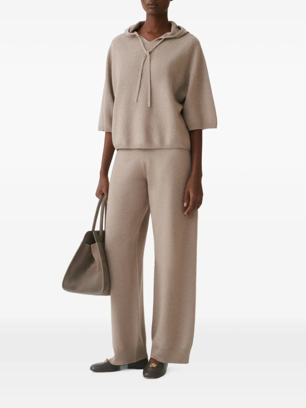 Fabiana Filippi Hoodie met trekkoordsluiting Bruin