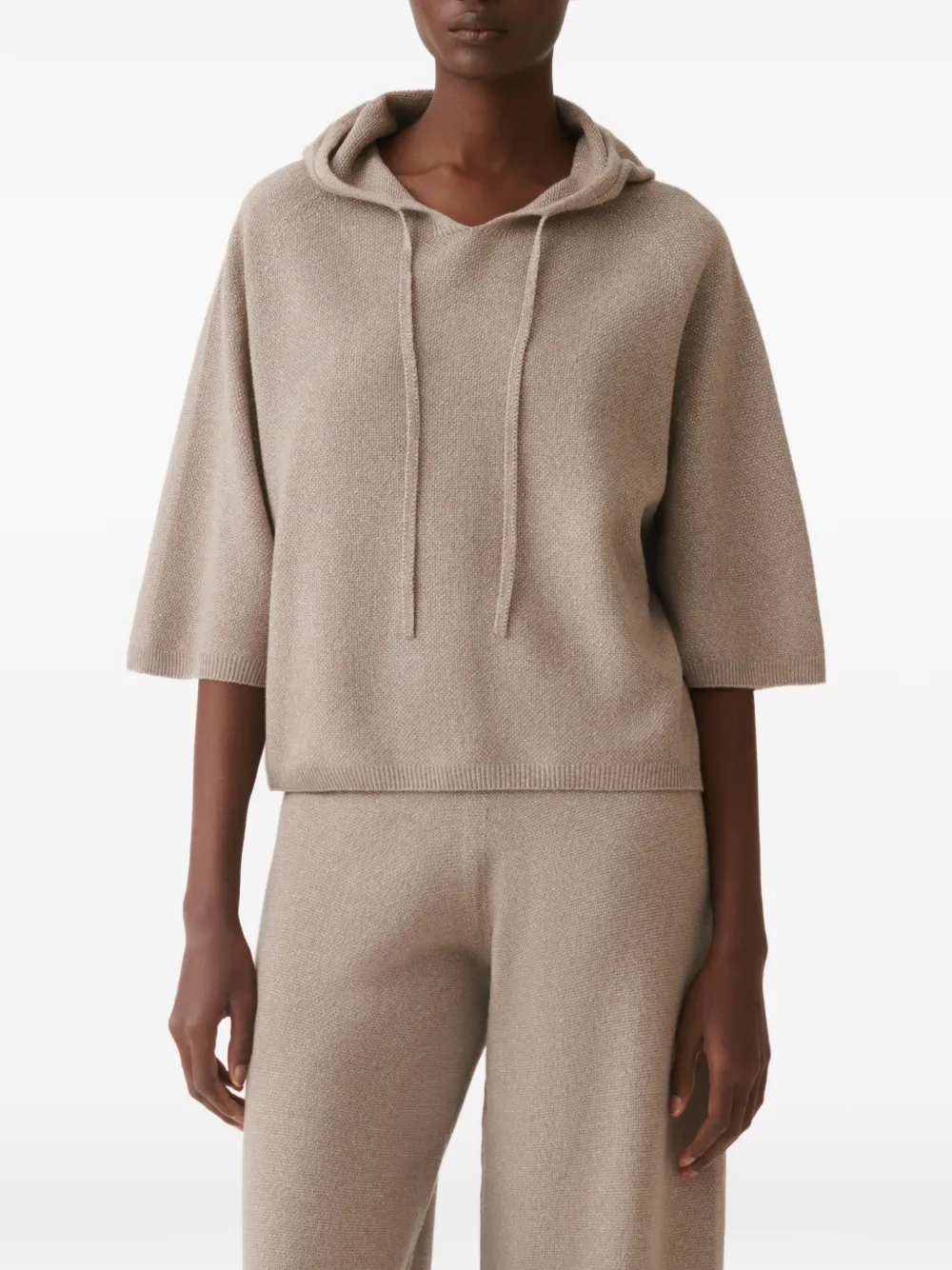 Fabiana Filippi Hoodie met trekkoordsluiting Bruin